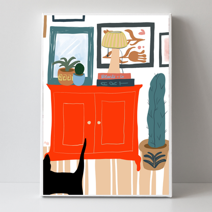 The Red Dresser by Alix Campbell Art