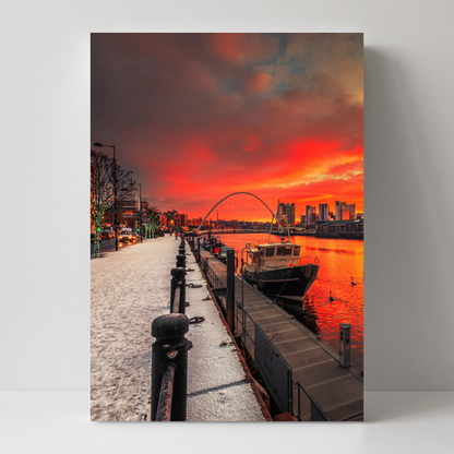 A Snowy Sunrise on Newcastle Quayside  by Steven Robinson