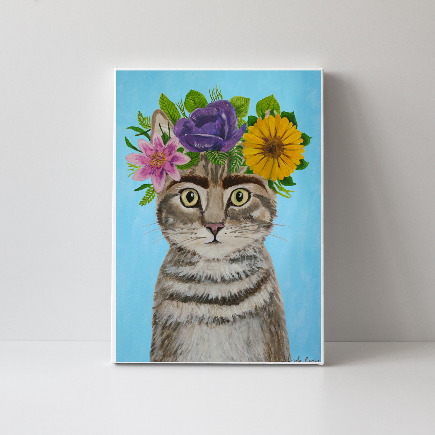 Frida Kahlo Cat Blue by Coco Deparis