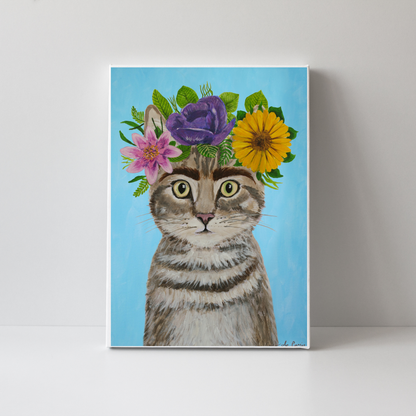 Frida Kahlo Cat Blue by Coco Deparis