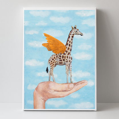 Giraffe with Golden Wings by Coco Deparis