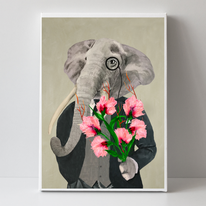 Elephant with Flowers by Coco Deparis