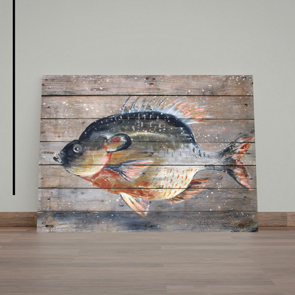 Catch Of The Day On Wood by STUDIO PAINT-ING