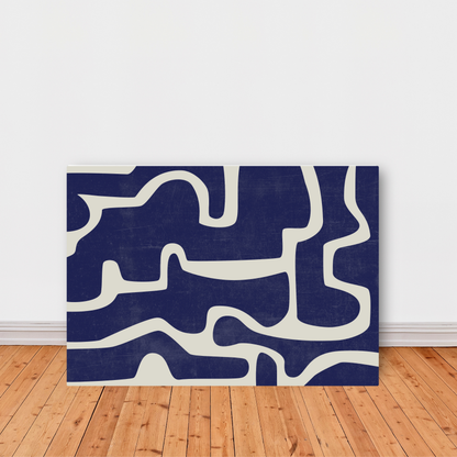 Blue and Cream Textured Abstract by Print Punk Studio