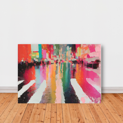 Neon Rain Crosswalk by Chromatic Storm Studio