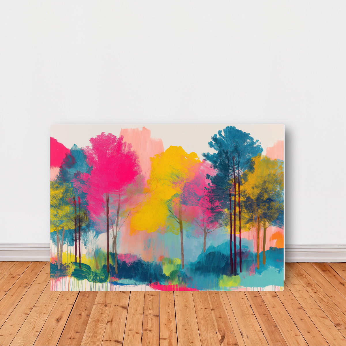 Colourful Trees Fading Into Mist by Chromatic Storm Studio