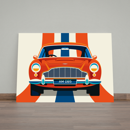 Red and Crème Sports Car Front with Stripe by Bo Lundberg