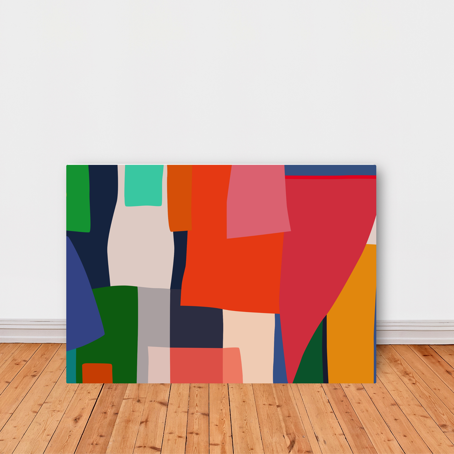 Colourful Patchwork Abstract Paint Print by Print Punk Studio