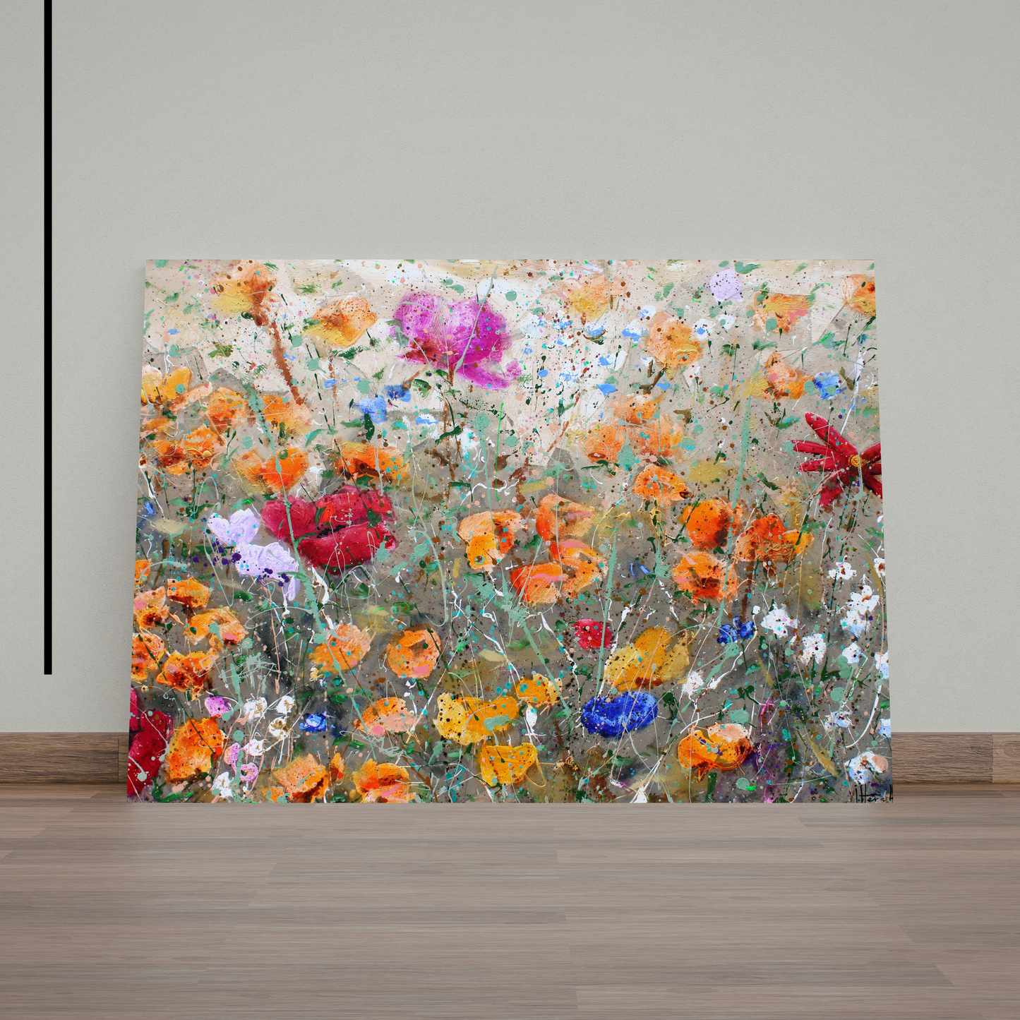 Wild Flower Field Morning by STUDIO PAINT-ING