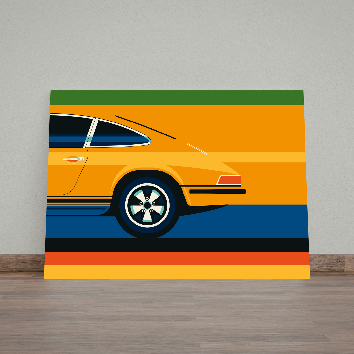 Orange Vintage Sports Car Side Back by Bo Lundberg