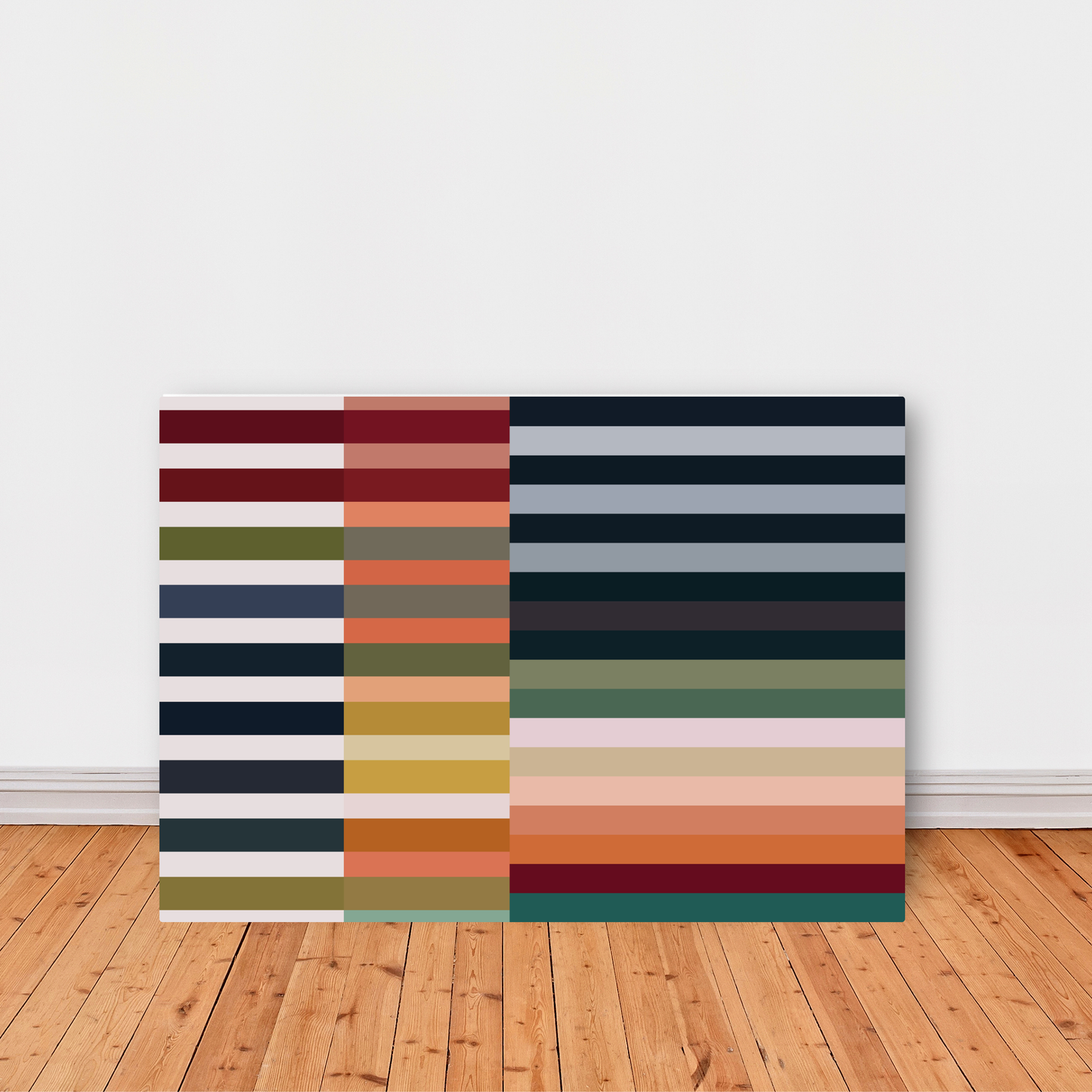 Colourful Earth Tones Stripes Print by Print Punk Studio