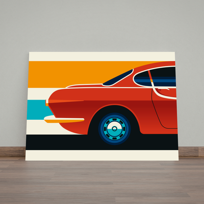 Red and Crème Sports Car Side Back by Bo Lundberg