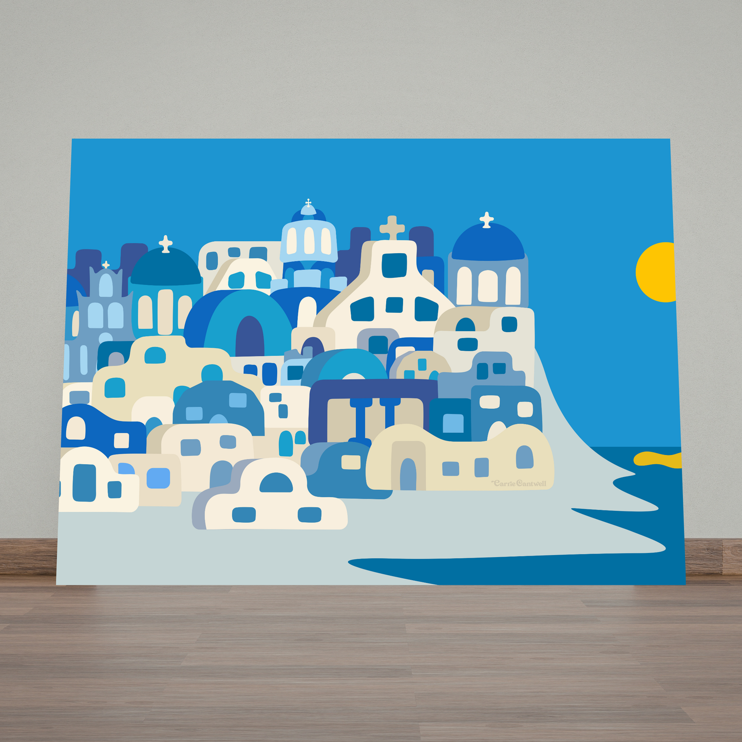 Sunny Santorini by Carrie Cantwell