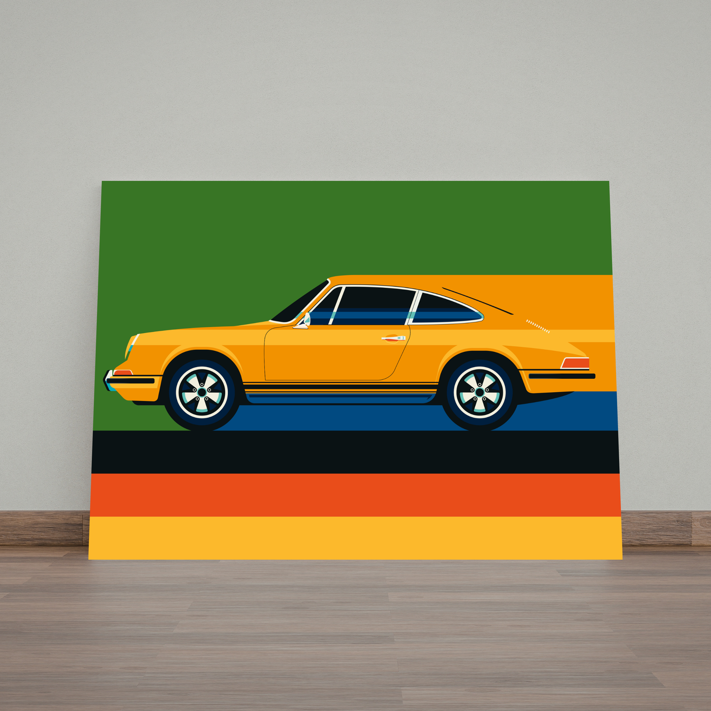 Orange Vintage Sports Car side by Bo Lundberg
