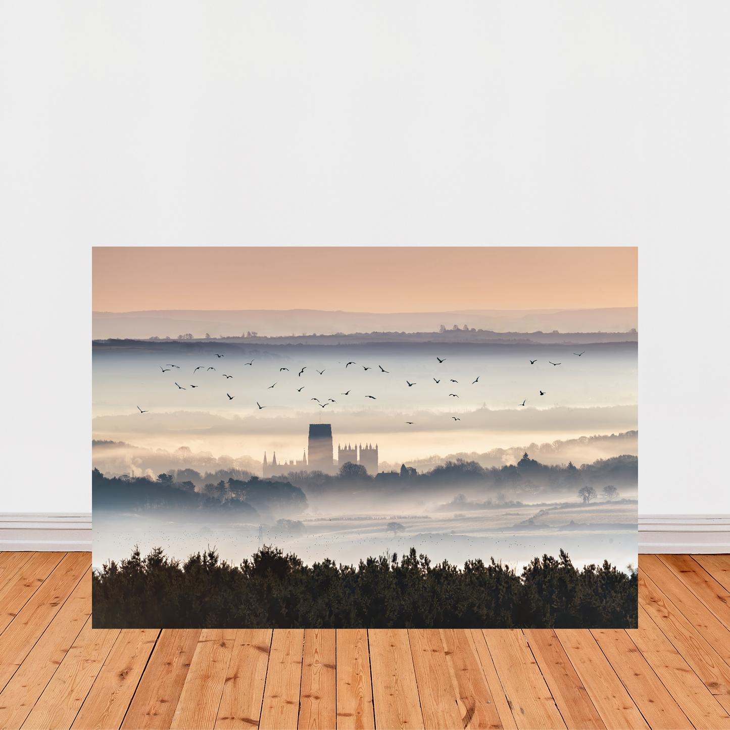 An Ethereal Misty Scene Looking Towards Durham Cathedral  by Steven Robinson