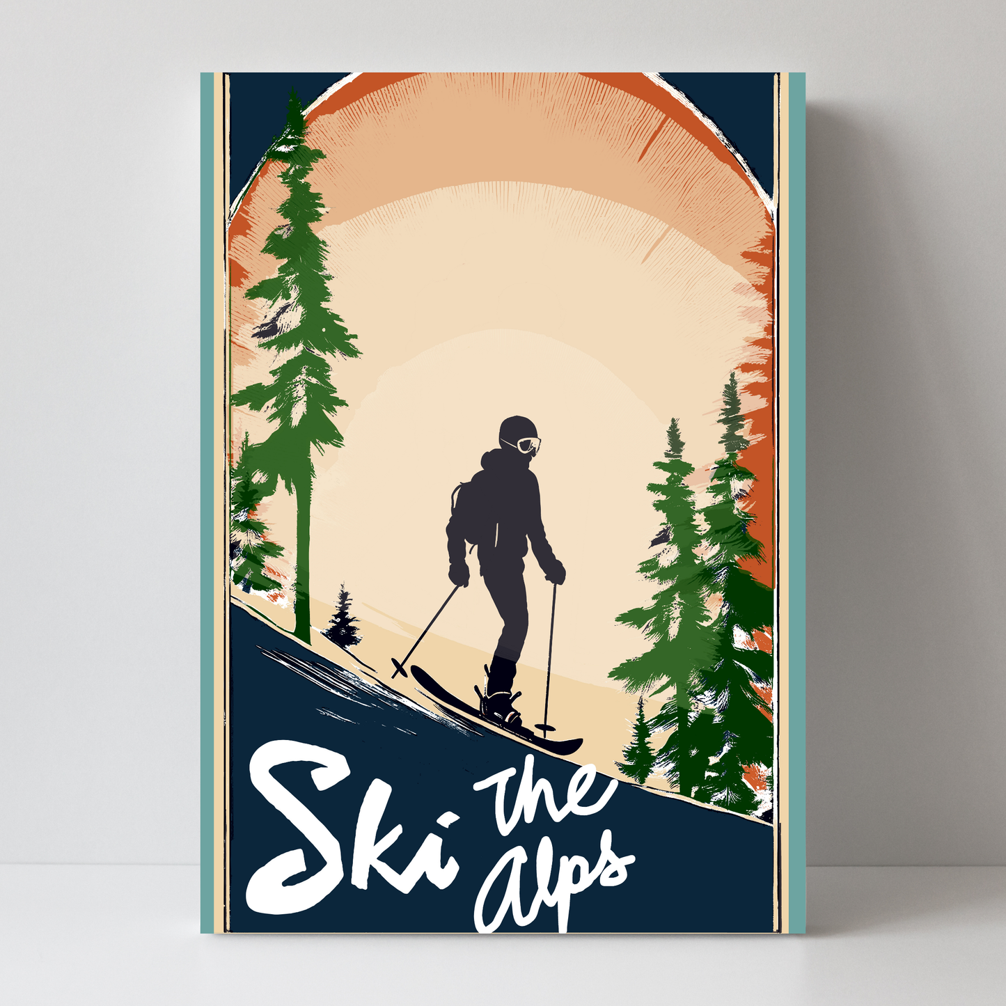 Vintage Ski The Alps by Cartissi