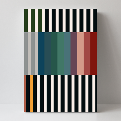 Set of 2 Colourful Abstract Stripes A by Print Punk Studio