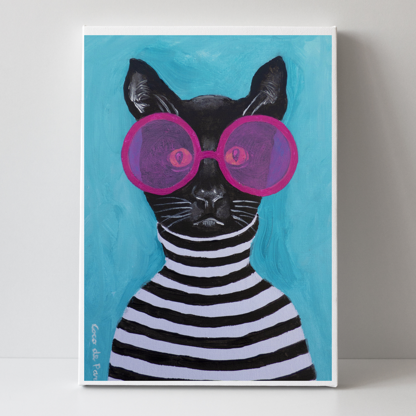 Stripy Black Cat by Coco Deparis