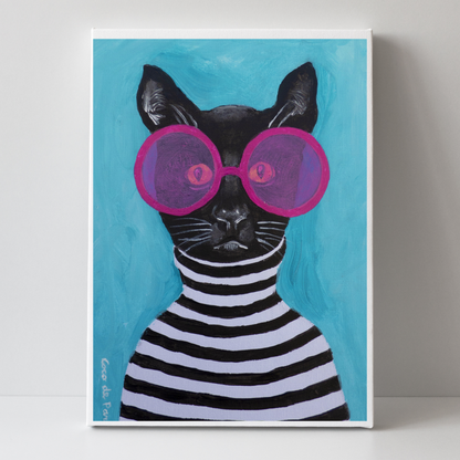 Stripy Black Cat by Coco Deparis