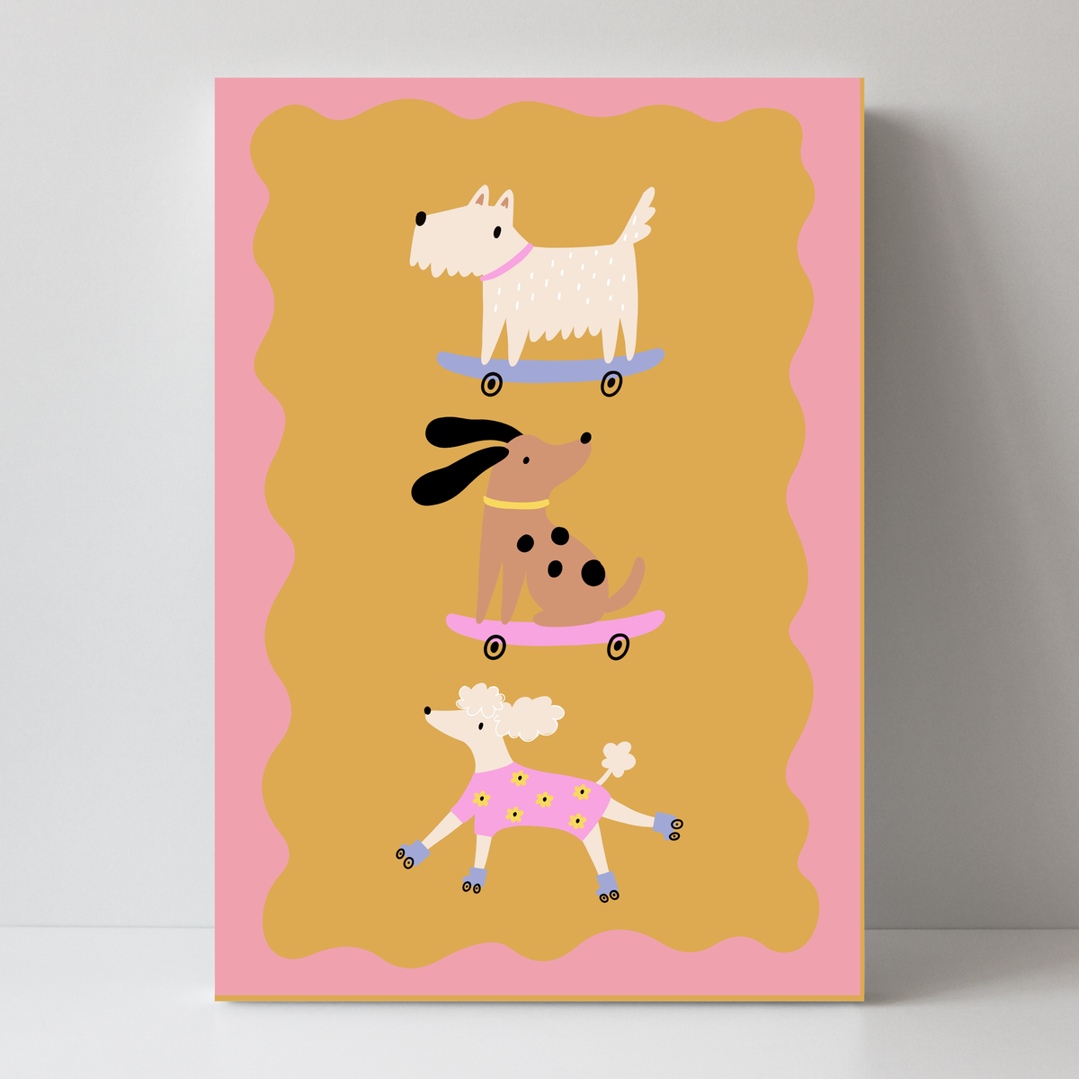 Roller Skating Dogs by Print Studio By Anya