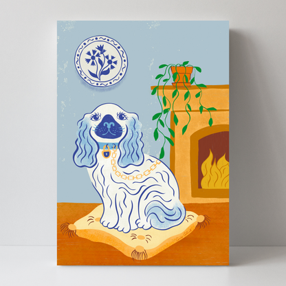 Blue Staffordshire Dog by Carrie Cantwell