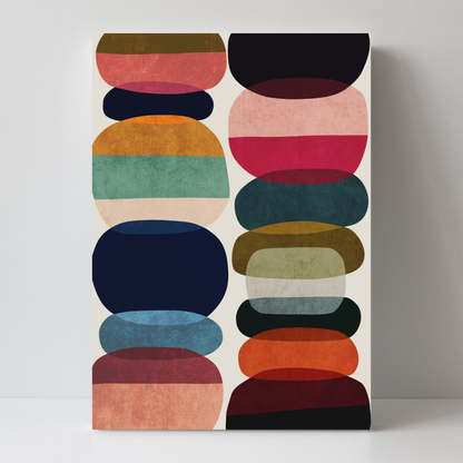 Set of 2 Textured Mid Century Colours B by Print Punk Studio