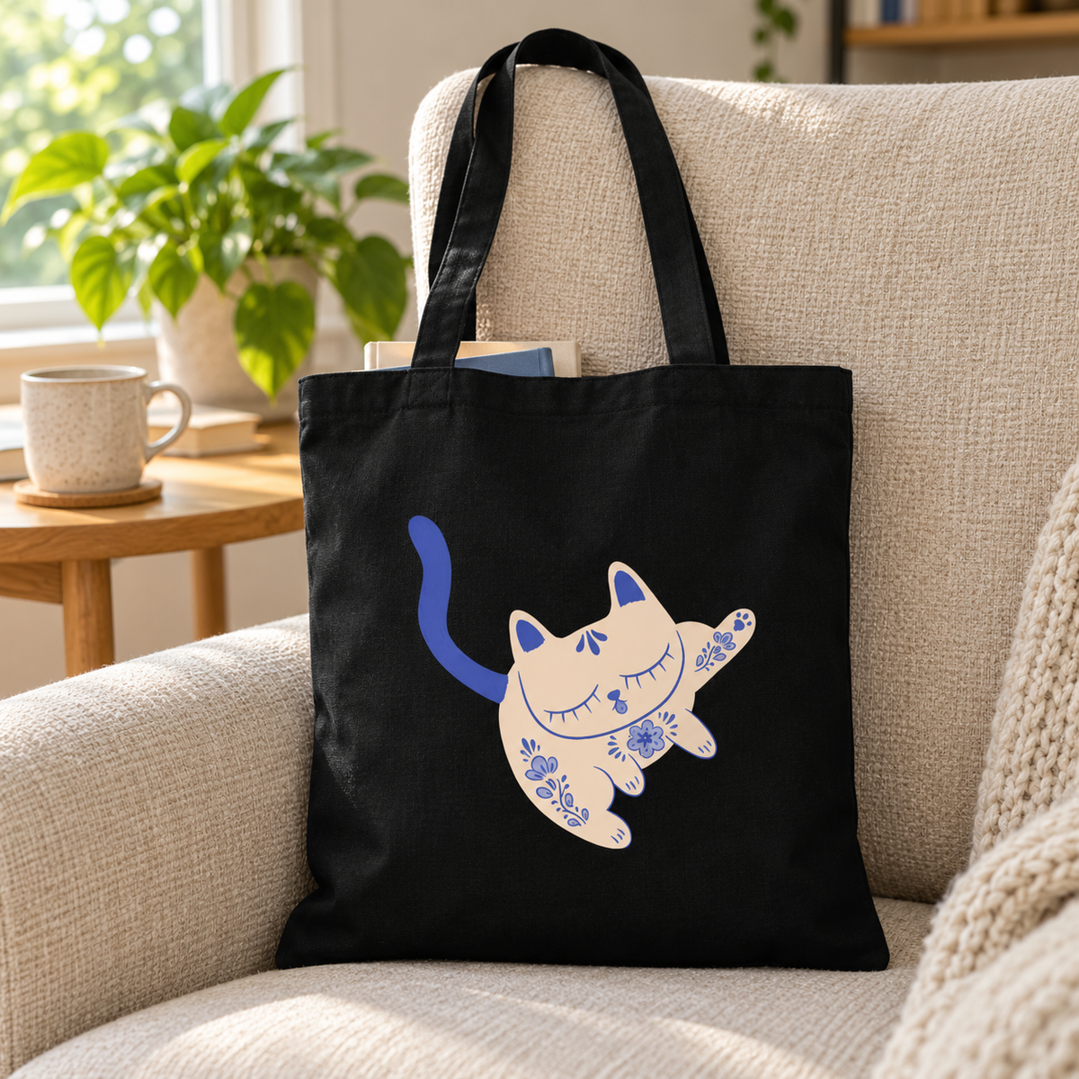 Purrcelin Cat No. 04 - Tote Bag by Carrie Cantwell