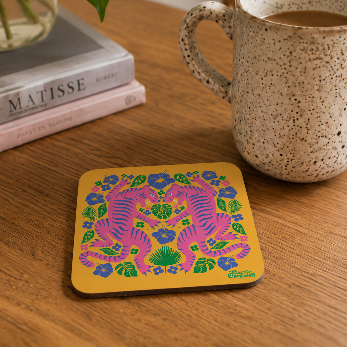 Tiger Friends - Square Coaster 4 pack by Carrie Cantwell