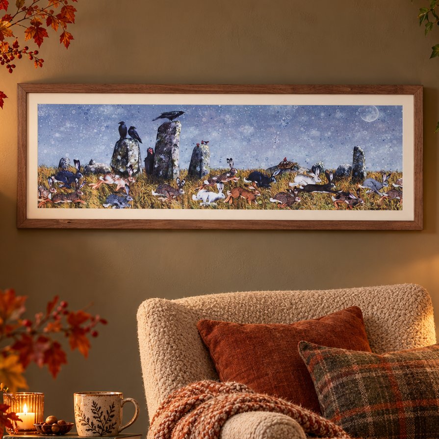 The Running of The Hares by Maggie Vandewalle - Mounted