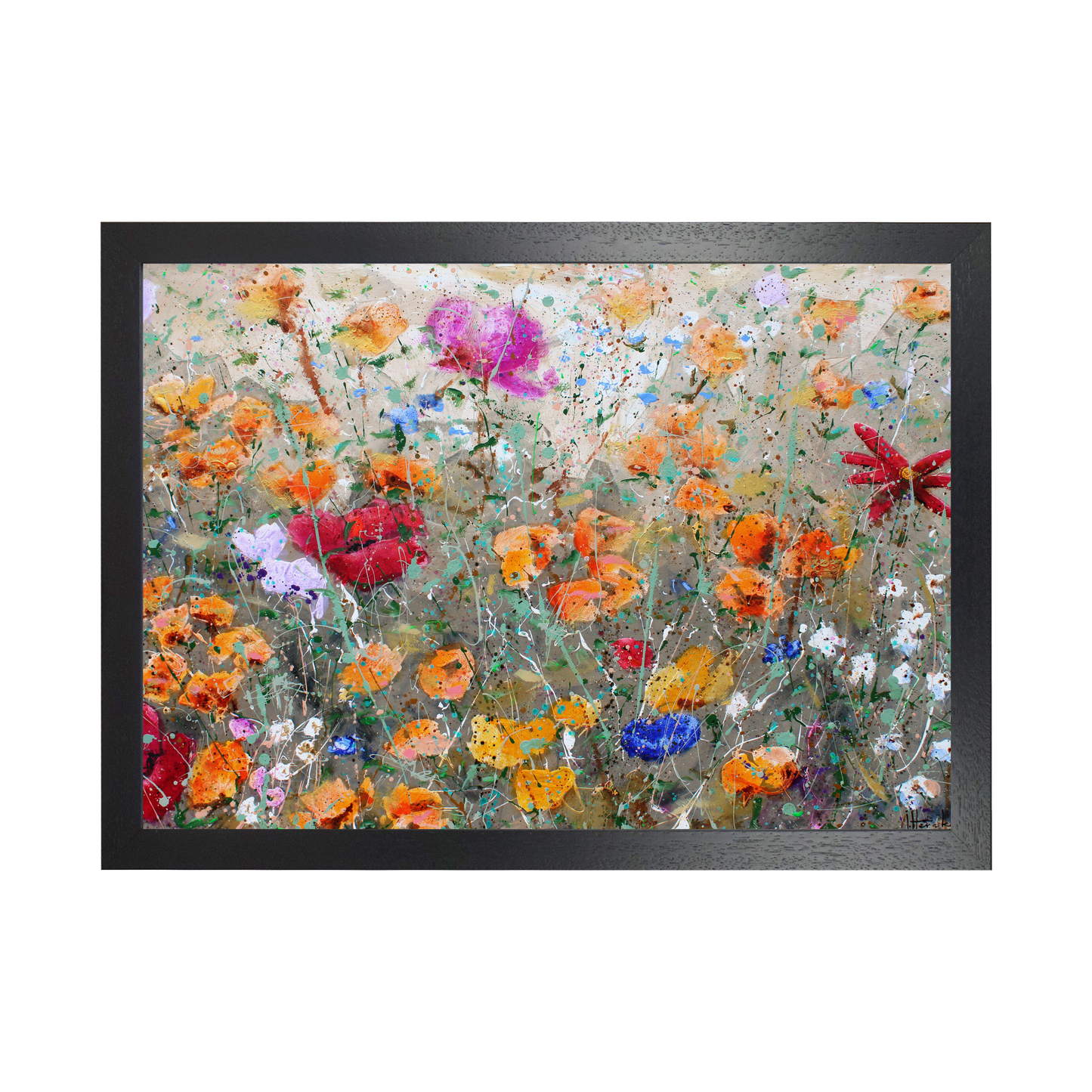 Wild Flower Field Morning by STUDIO PAINT-ING