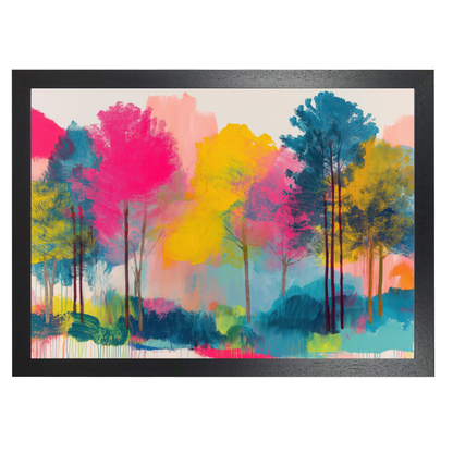 Colourful Trees Fading Into Mist by Chromatic Storm Studio