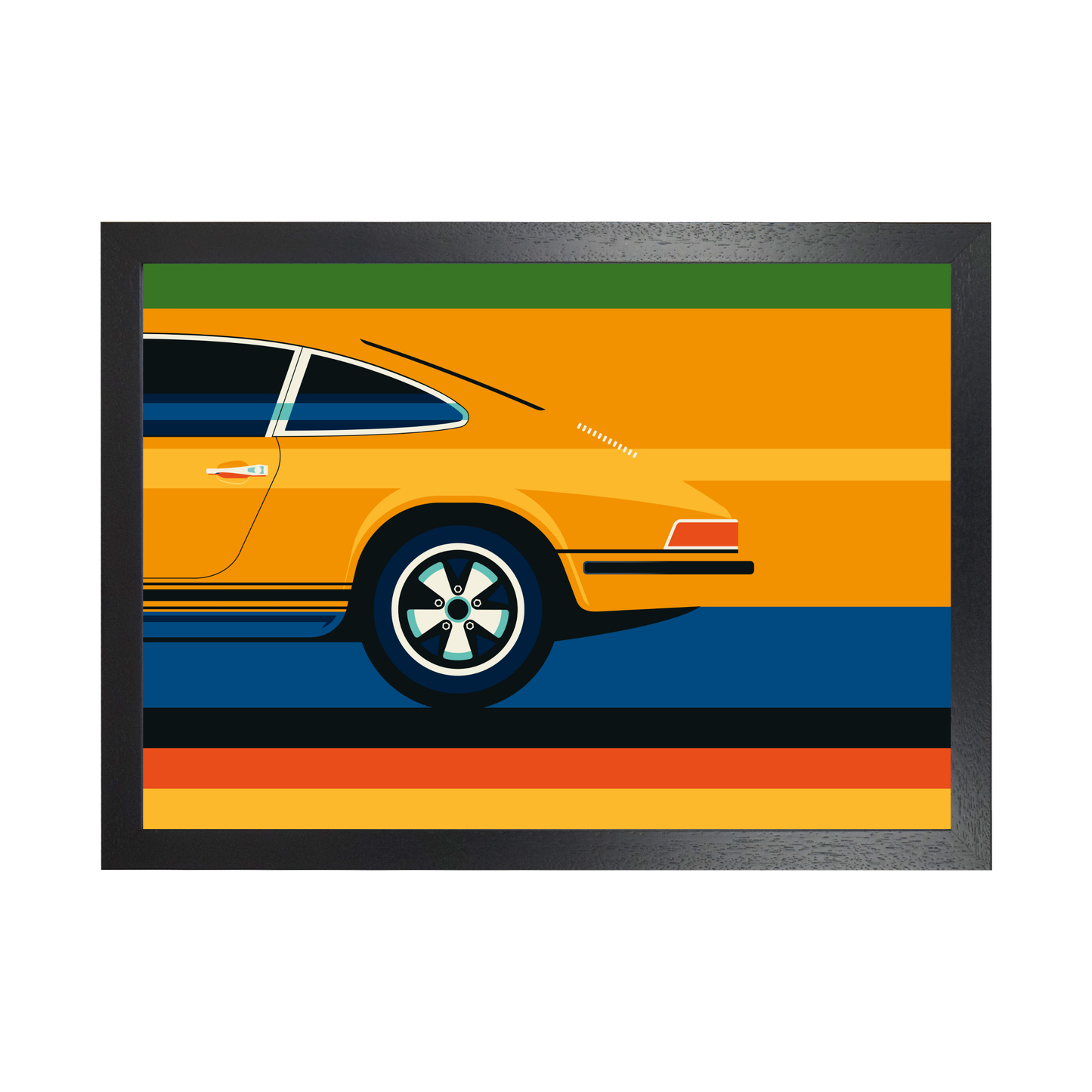 Orange Vintage Sports Car Side Back by Bo Lundberg