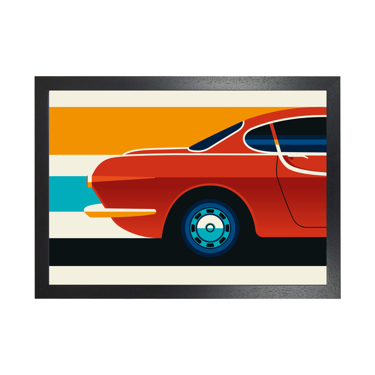 Red and Crème Sports Car Side Back by Bo Lundberg