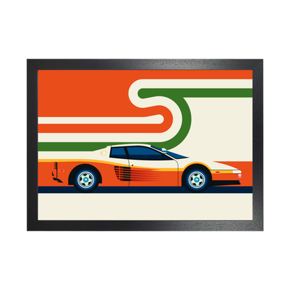 Red and Crème Sports Car Side by Bo Lundberg