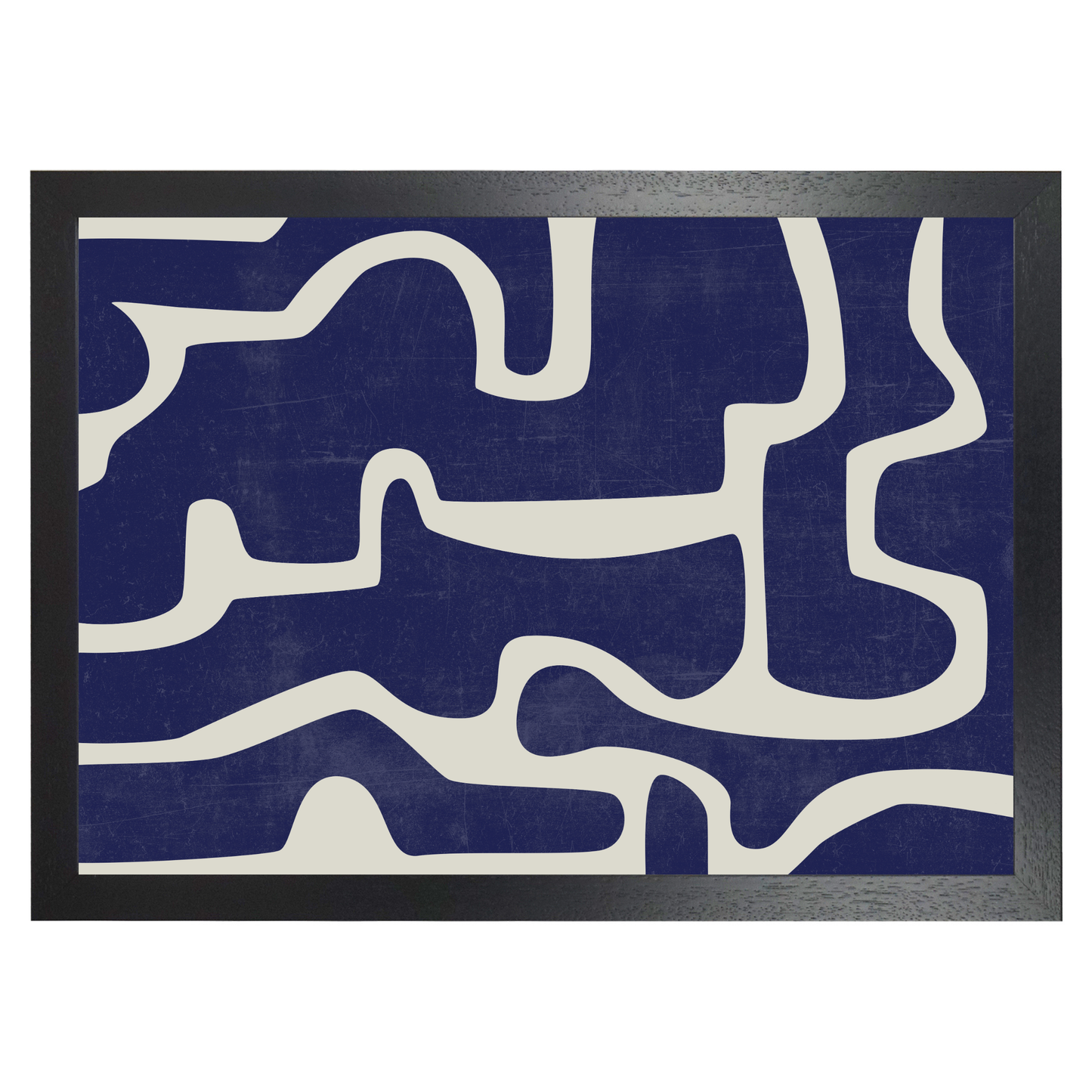 Blue and Cream Textured Abstract by Print Punk Studio