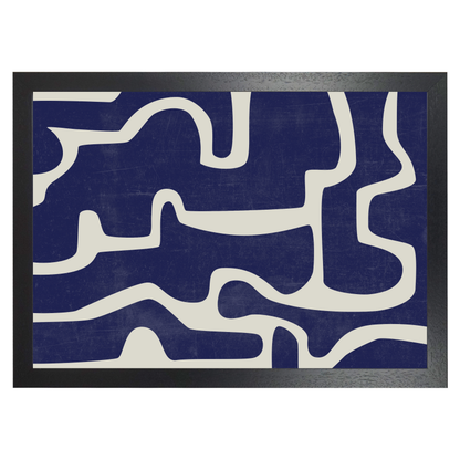 Blue and Cream Textured Abstract by Print Punk Studio