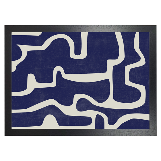 Blue and Cream Textured Abstract by Print Punk Studio