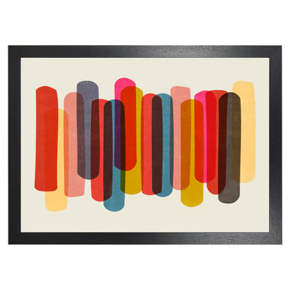 Large Modern Abstract Colourful Shapes  Print  by Print Punk Studio