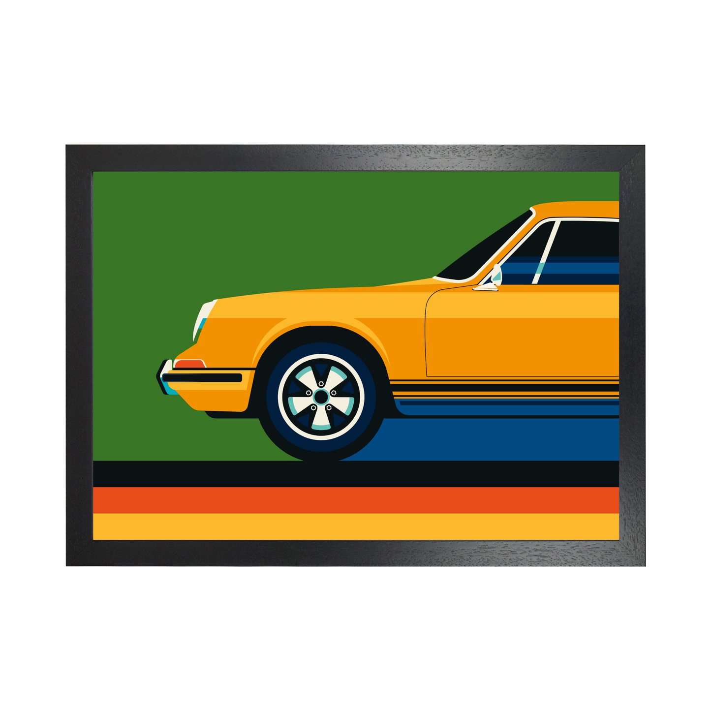 Orange Vintage Sports Car Side Front by Bo Lundberg