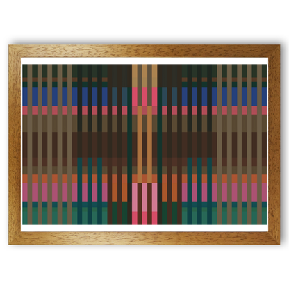 Multicoloured Mirrored Lines Print by Print Punk Studio