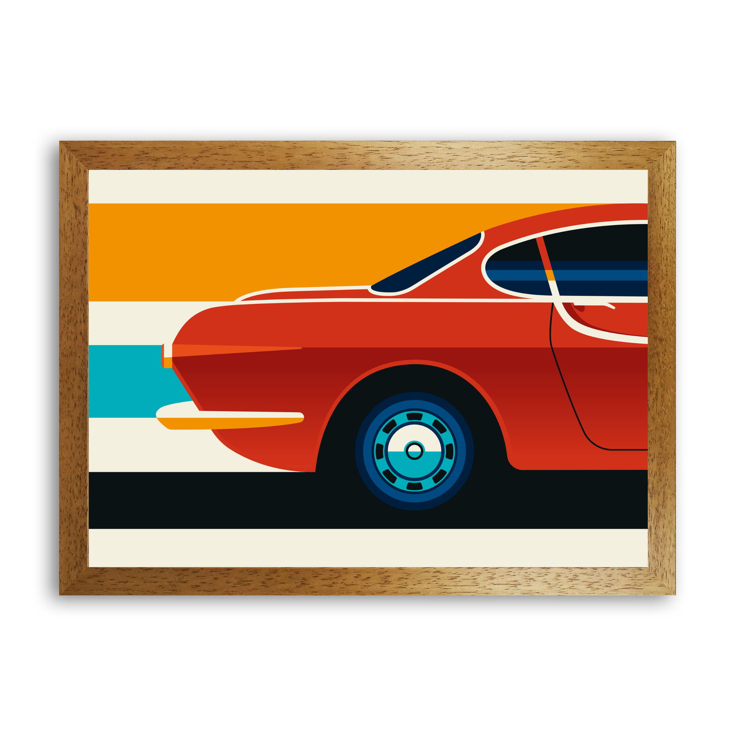 Red and Crème Sports Car Side Back by Bo Lundberg