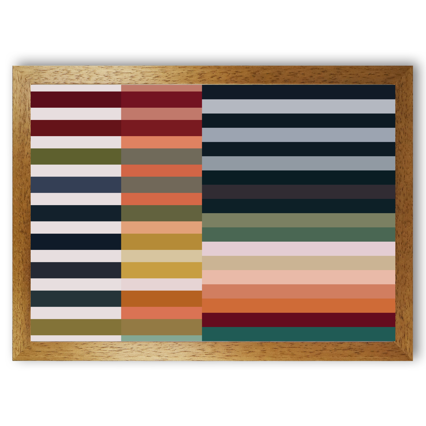 Colourful Earth Tones Stripes Print by Print Punk Studio