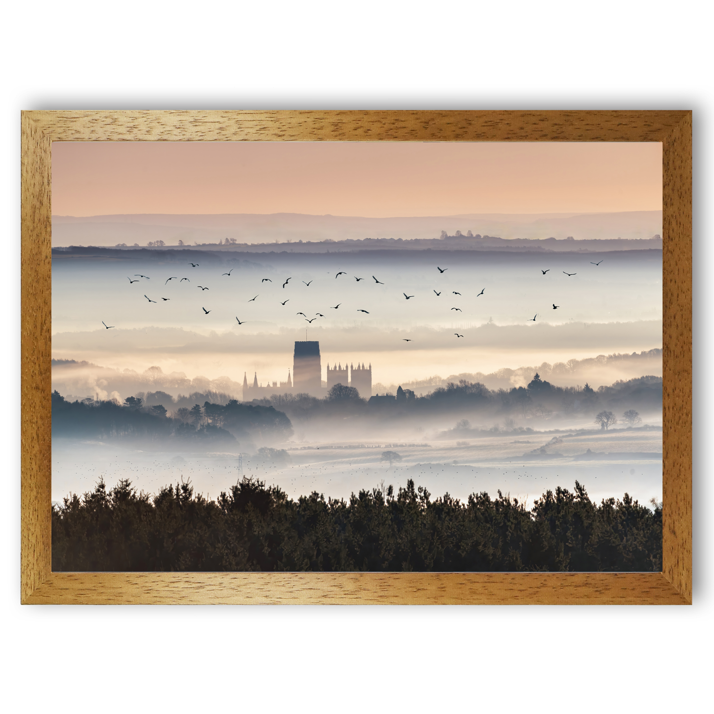 An Ethereal Misty Scene Looking Towards Durham Cathedral  by Steven Robinson