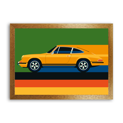 Orange Vintage Sports Car side by Bo Lundberg