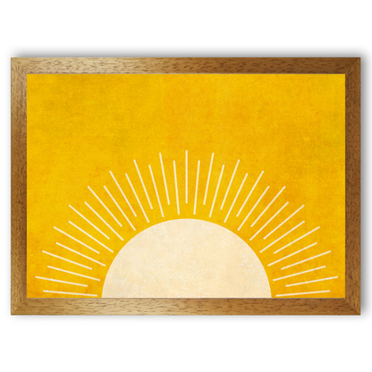 Yellow Booho Landscape Sun Art Print by Print Punk Studio