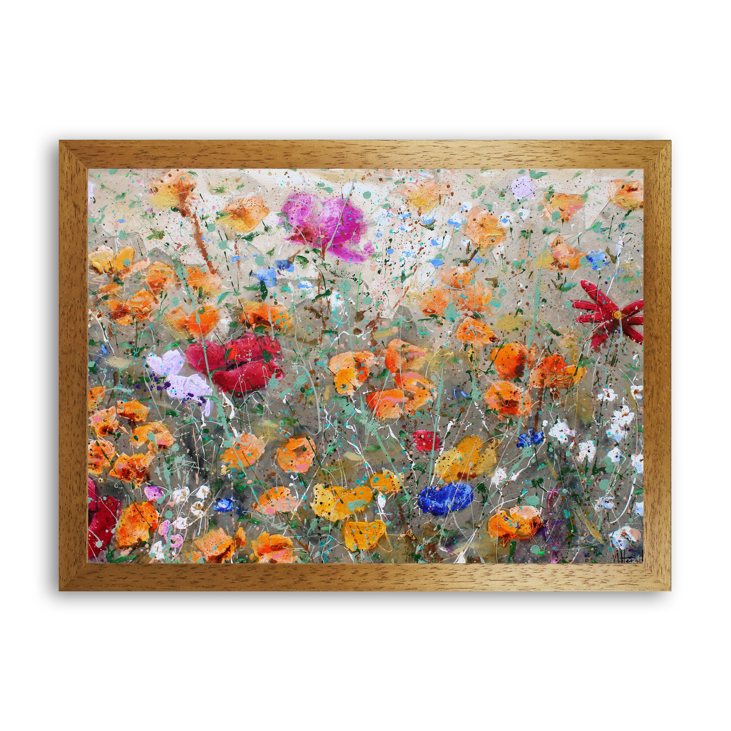 Wild Flower Field Morning by STUDIO PAINT-ING