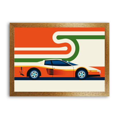 Red and Crème Sports Car Side by Bo Lundberg