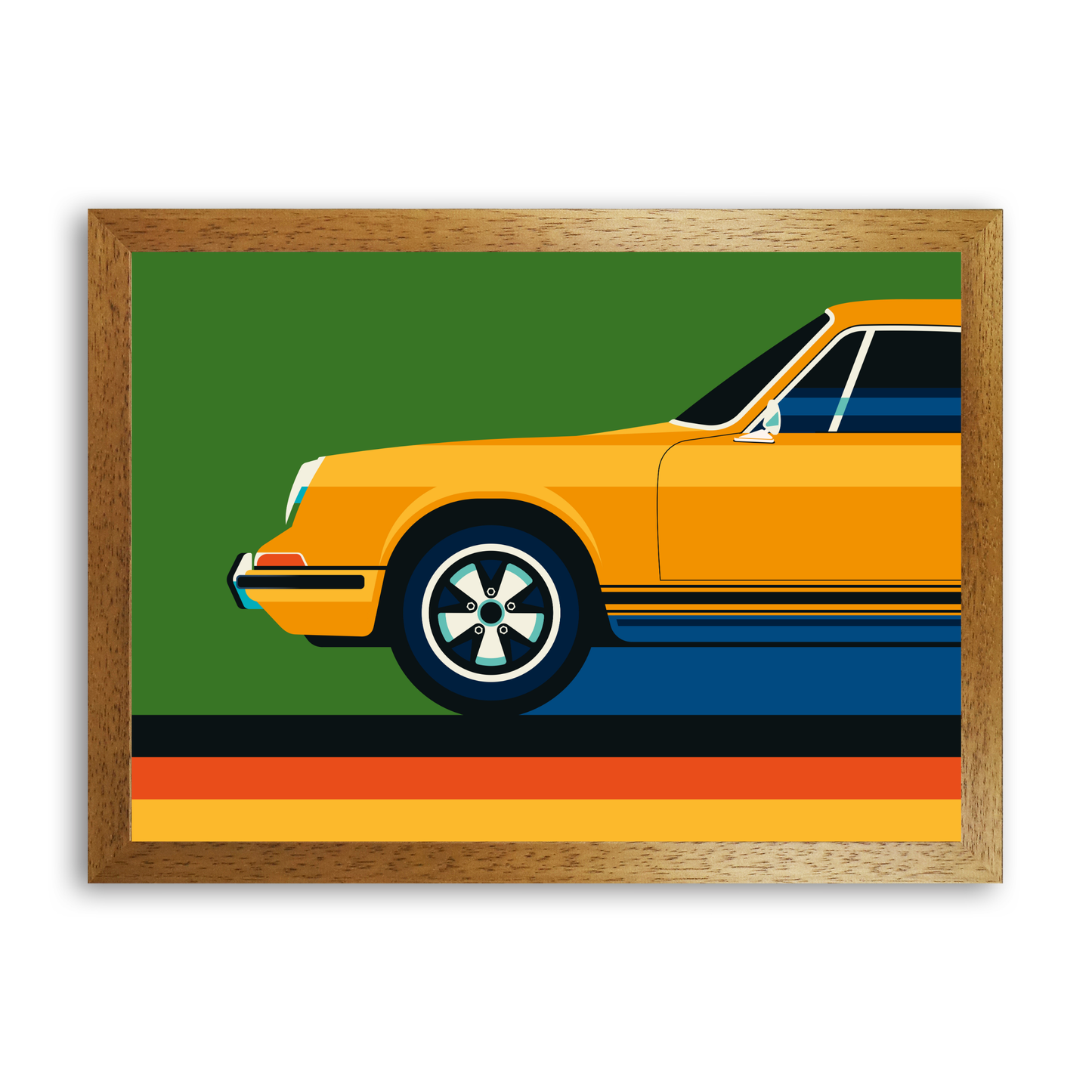 Orange Vintage Sports Car Side Front by Bo Lundberg