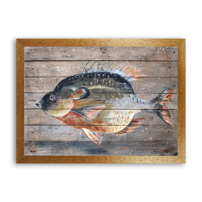 Catch Of The Day On Wood by STUDIO PAINT-ING