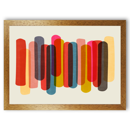 Large Modern Abstract Colourful Shapes  Print  by Print Punk Studio